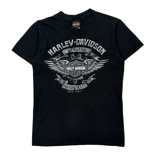 Motorcycles Harley Davidson Graphic T-Shirt - Small Black Cotton