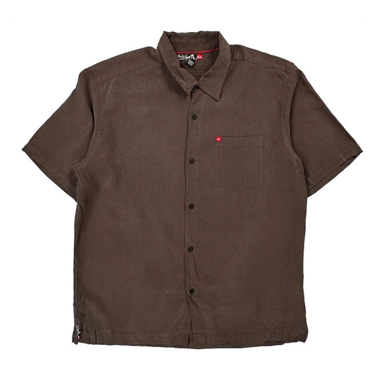 Quiksilver Short Sleeve Shirt - Large Brown Cotton