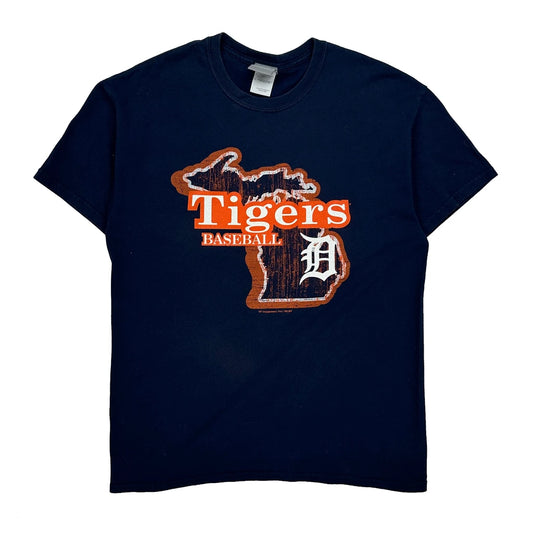 Vintage Tigers Baseball Mlb T-Shirt - Large Navy Cotton