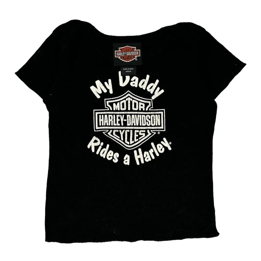Age 4-6 Harley Davidson T-Shirt - Medium Black Cotton