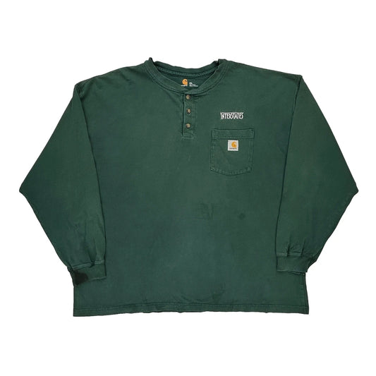 Carhartt Long Sleeve T-Shirt - 2XL Green Cotton