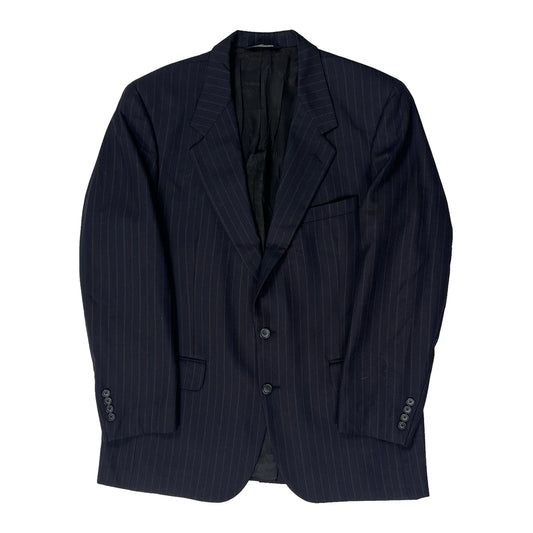 Burberry Pinstripe Blazer - Large Navy Wool