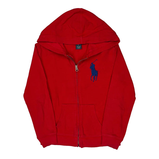 Age 7 Polo By Ralph Lauren Fitted Hoodie - Small Red Cotton