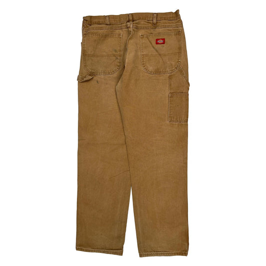 Dickies Carpenter Trousers - 34W 34L Brown Cotton