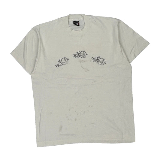 Screen Stars Single Stitch T-Shirt - XL White Cotton Blend