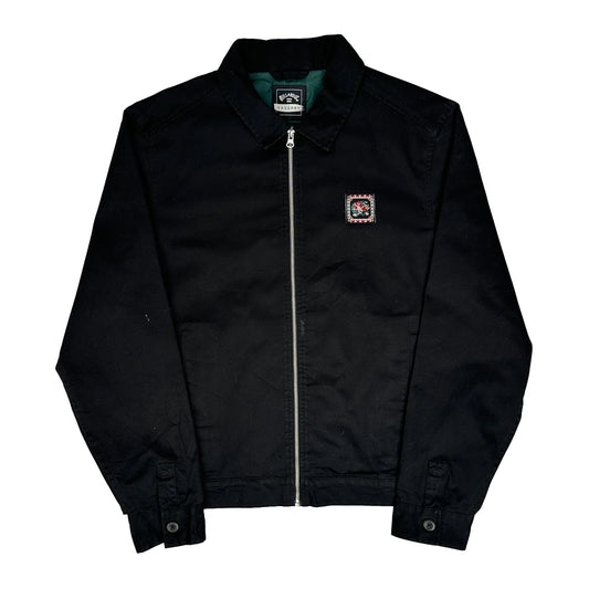Billabong Graphic Harrington Jacket - Large Black Cotton