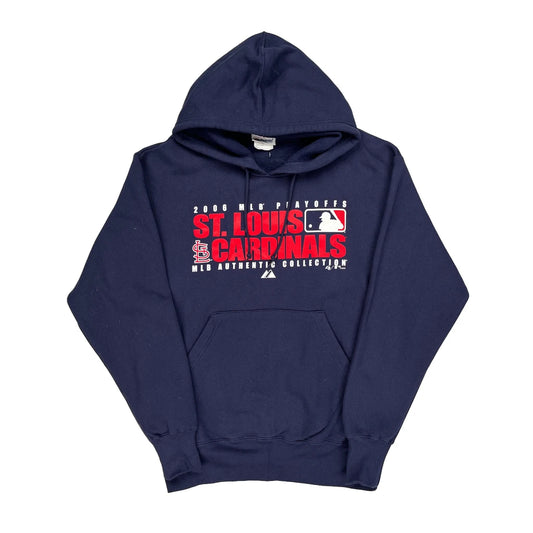 St. Louis Cardinals Majestic Mlb Hoodie - Medium Navy Cotton Blend