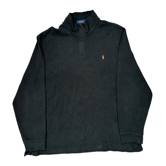 Polo By Ralph Lauren 1/4 Zip - 2XL Black Cotton