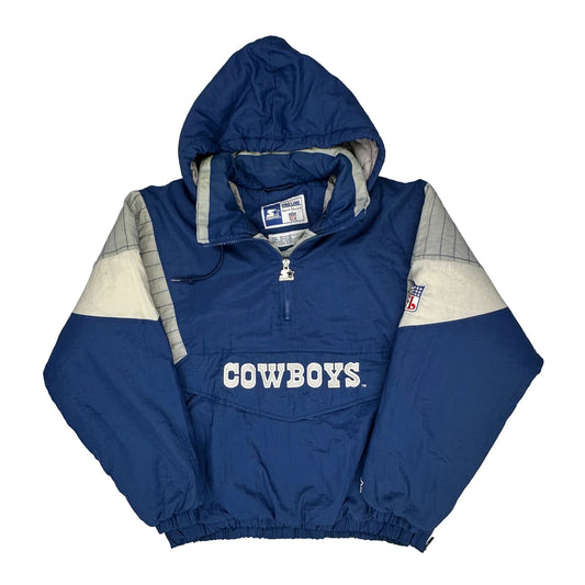 Cowboys Starter Football Anorak - Medium Blue Nylon