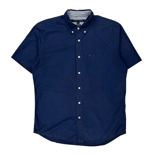 Tommy Hilfiger Short Sleeve Shirt - Medium Navy Cotton
