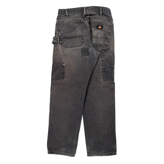 Faded Dickies Carpenter Jeans - 29W 32L Grey Cotton