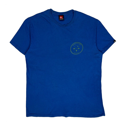 Quiksilver Graphic T-Shirt - Large Blue Cotton