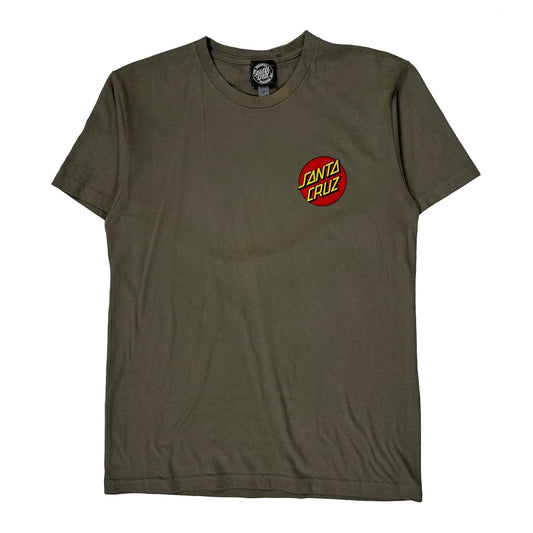 Vintage Santa Cruz Graphic T-Shirt - Medium Khaki Cotton