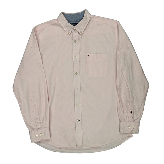 Tommy Hilfiger Striped Shirt - Large Pink Cotton