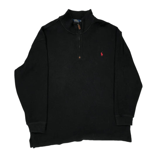 Polo By Ralph Lauren 1/4 Zip - 3XL Black Cotton