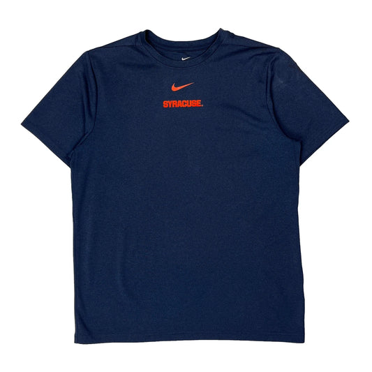 Vintage Syracuse Nike T-Shirt - Large Blue Polyester