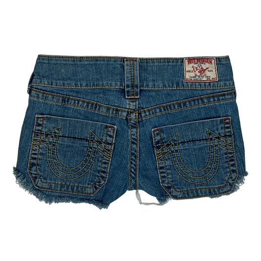 Vintage True Religion Denim Shorts - 28W UK 4 Blue Denim