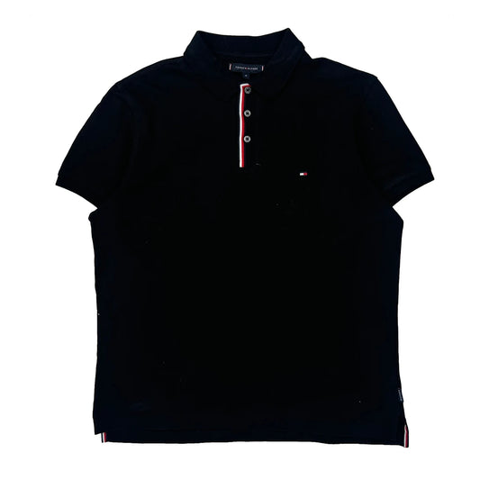 Tommy Hilfiger Polo Shirt - Medium Black Cotton