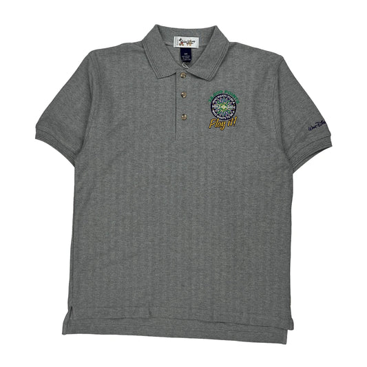 Play It! Disney Graphic Polo Shirt - Small Grey Cotton