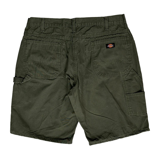 Dickies Carpenter Shorts - 36W 11L Green Cotton