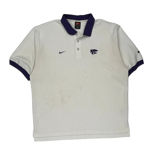 Kansas State Wildcats Nike Polo Shirt - Large White Cotton