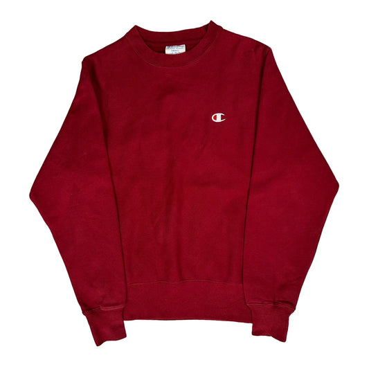 Reverse Weave Champion Sweatshirt - Small Red Cotton Blend