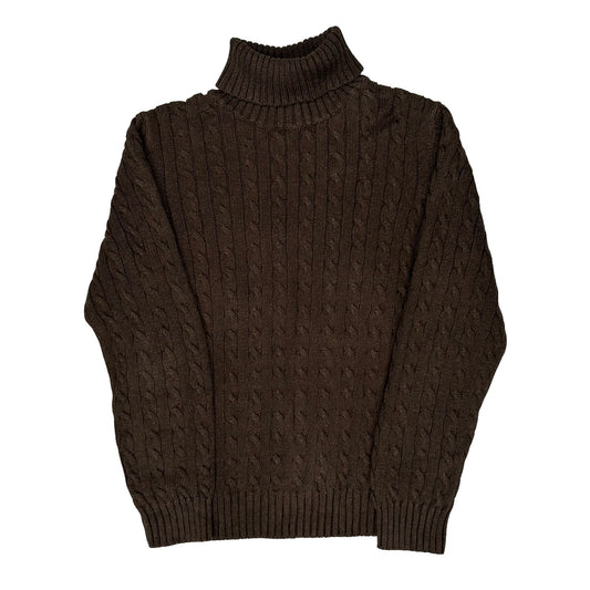 Vintage Unbranded Rollneck - Large Brown Wool Blend