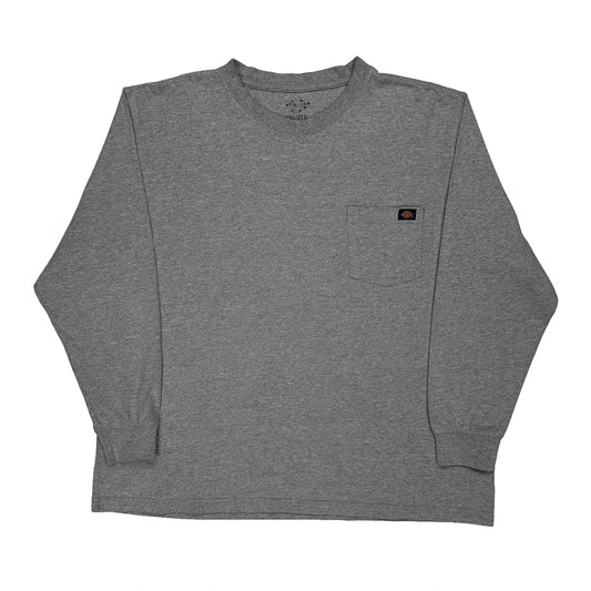 Dickies Long Sleeve T-Shirt - 2XL Grey Cotton Blend