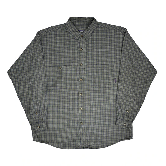 Patagonia Checked Patterned Shirt - Large Green Cotton