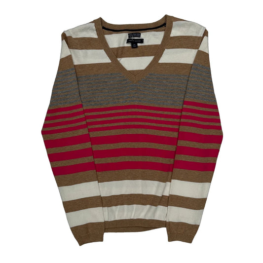 Vintage Tommy Hilfiger Striped Jumper - Small Multicoloured Cotton