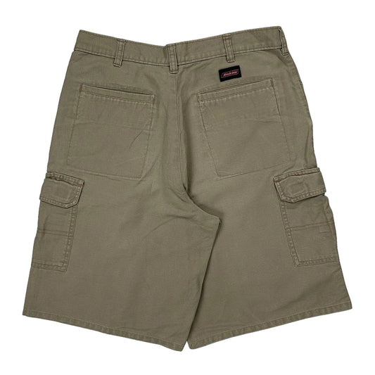 Dickies Baggy Cargo Shorts - 31W 11L Khaki Cotton