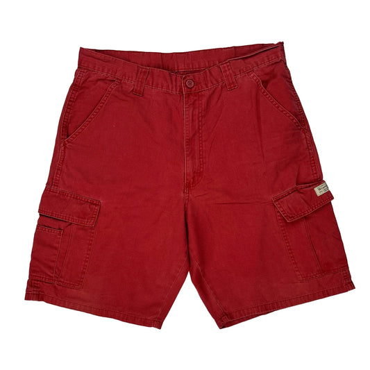 Wrangler Cargo Shorts - 33W 9L Red Cotton