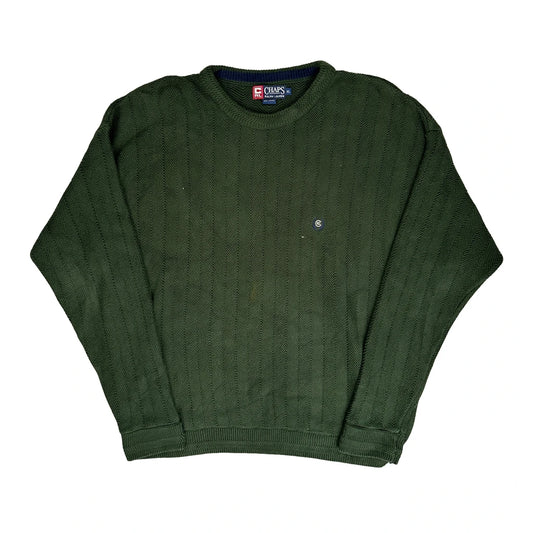 Chaps Ralph Lauren Hand Framed Jumper - XL Green Cotton