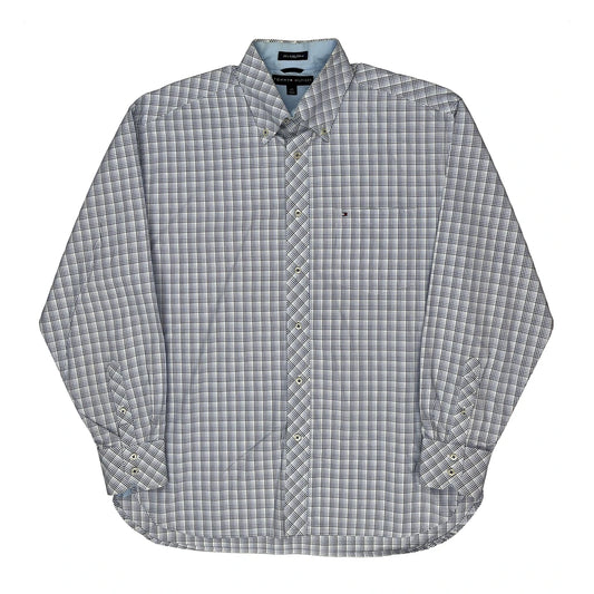 Vintage Tommy Hilfiger Checked Shirt - Large Blue Cotton