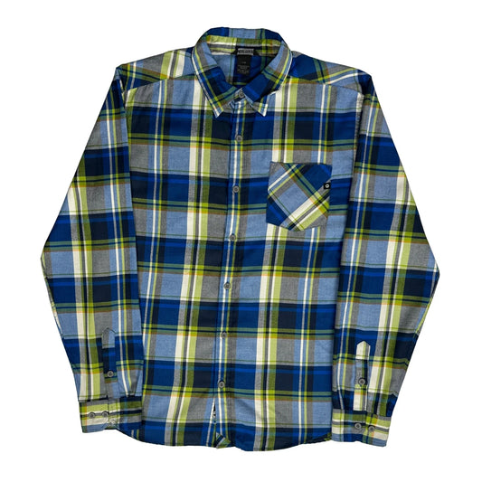 Vintage Marmot Checked Shirt - Large Blue Cotton