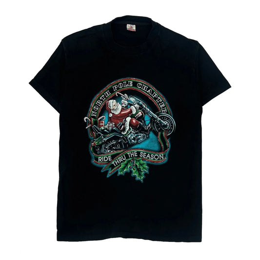 North Pole Chapter Fruit Of The Loom Single Stitch T-Shirt - Large Black Cotton
