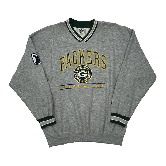Green Bay Packers Lee Sport Football Sweatshirt - XL Grey Polyester Blend