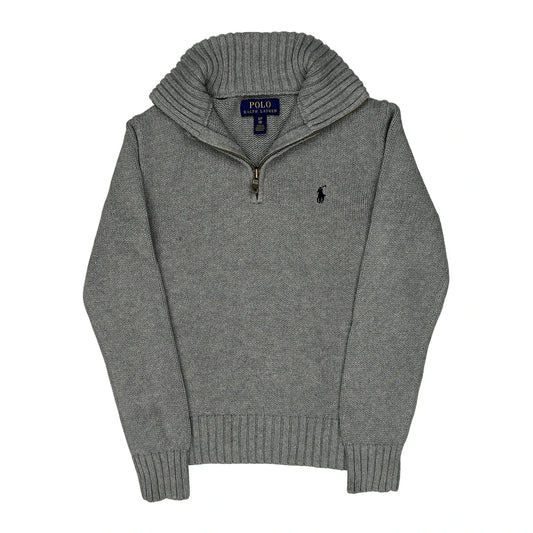 Age 6-7 Polo By Ralph Lauren 1/4 Zip - Small Grey Cotton