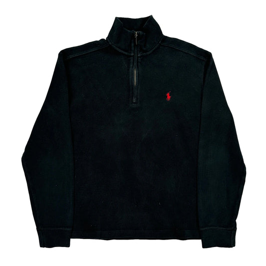Polo By Ralph Lauren 1/4 Zip - Medium Black Cotton