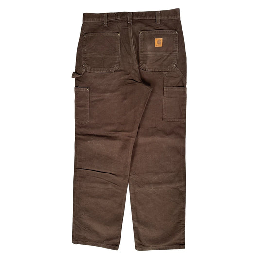 Carhartt Double Knee Carpenter Trousers - 33W 32L Brown Cotton