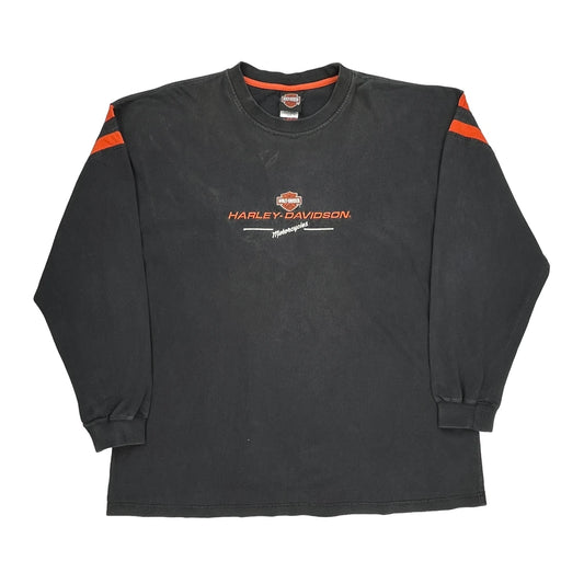 Motorcycles Harley Davidson Graphic Long Sleeve T-Shirt - 2XL Black Cotton
