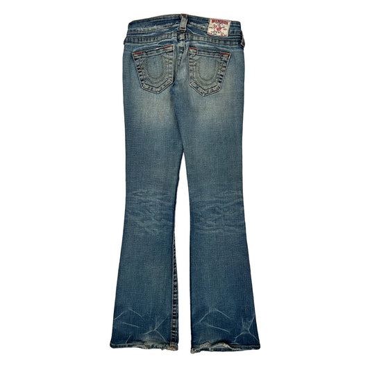 Vintage True Religion Boot Cut Jeans - 25W UK 4 Blue Cotton