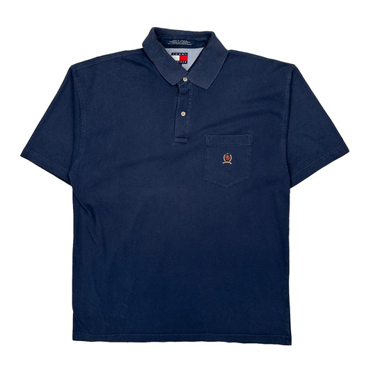 Tommy Hilfiger Polo Shirt - Large Blue Cotton