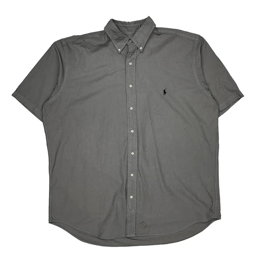 Polo By Ralph Lauren Short Sleeve Shirt - XL Grey Cotton