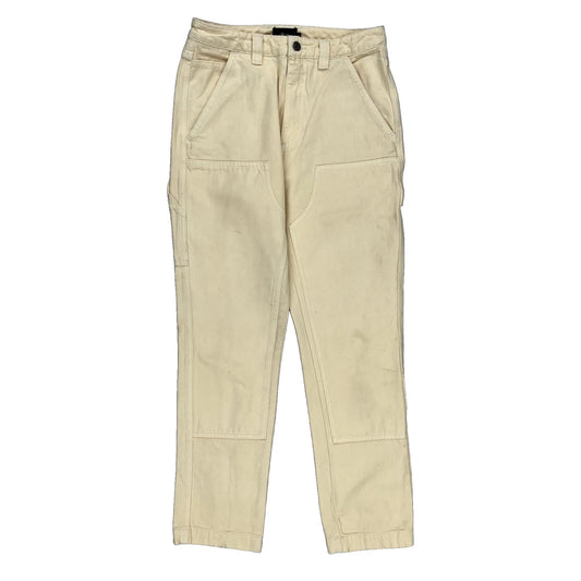 Stussy Double Knee Cargo Trousers - 28W 28L Beige Cotton