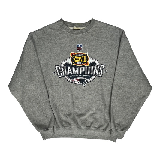 Vintage New England Patriots Lee Nfl Sweatshirt - XL Grey Cotton