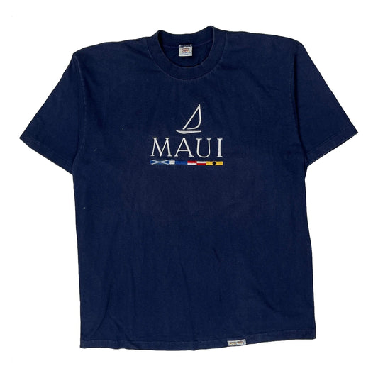 Hawaii / Maui Crazy Shirts Graphic T-Shirt - Large Navy Cotton