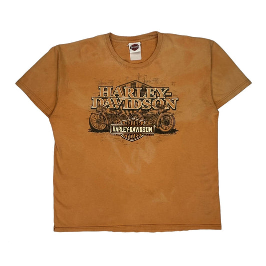 Vintage Morgantown Harley Davidson Graphic T-Shirt - XL Orange Cotton