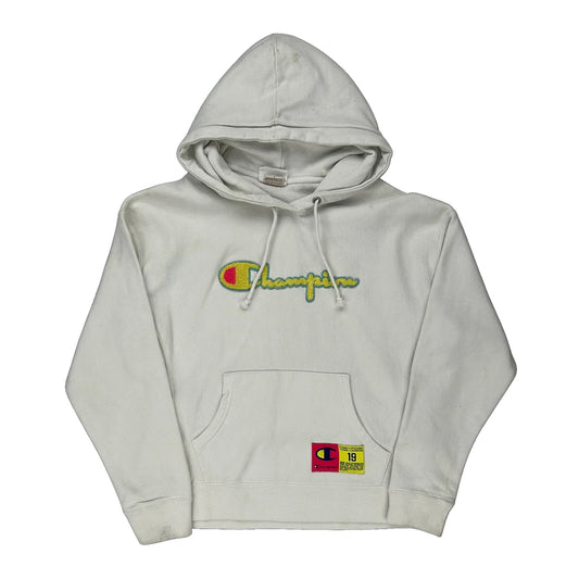 Reverse Weave Champion Hoodie - Large White Cotton Blend