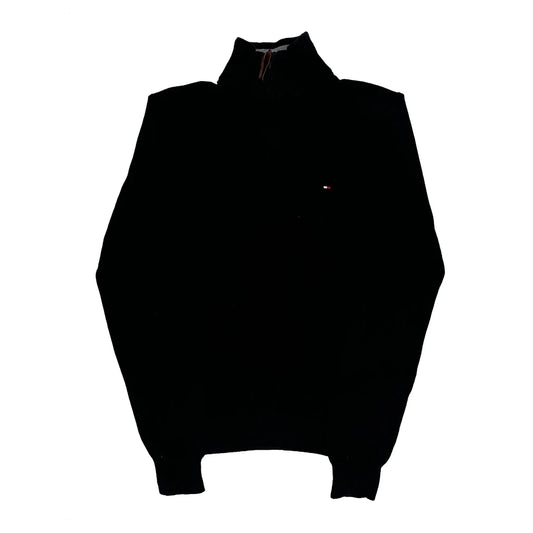 Vintage Tommy Hilfiger 1/4 Zip - Medium Black Cotton